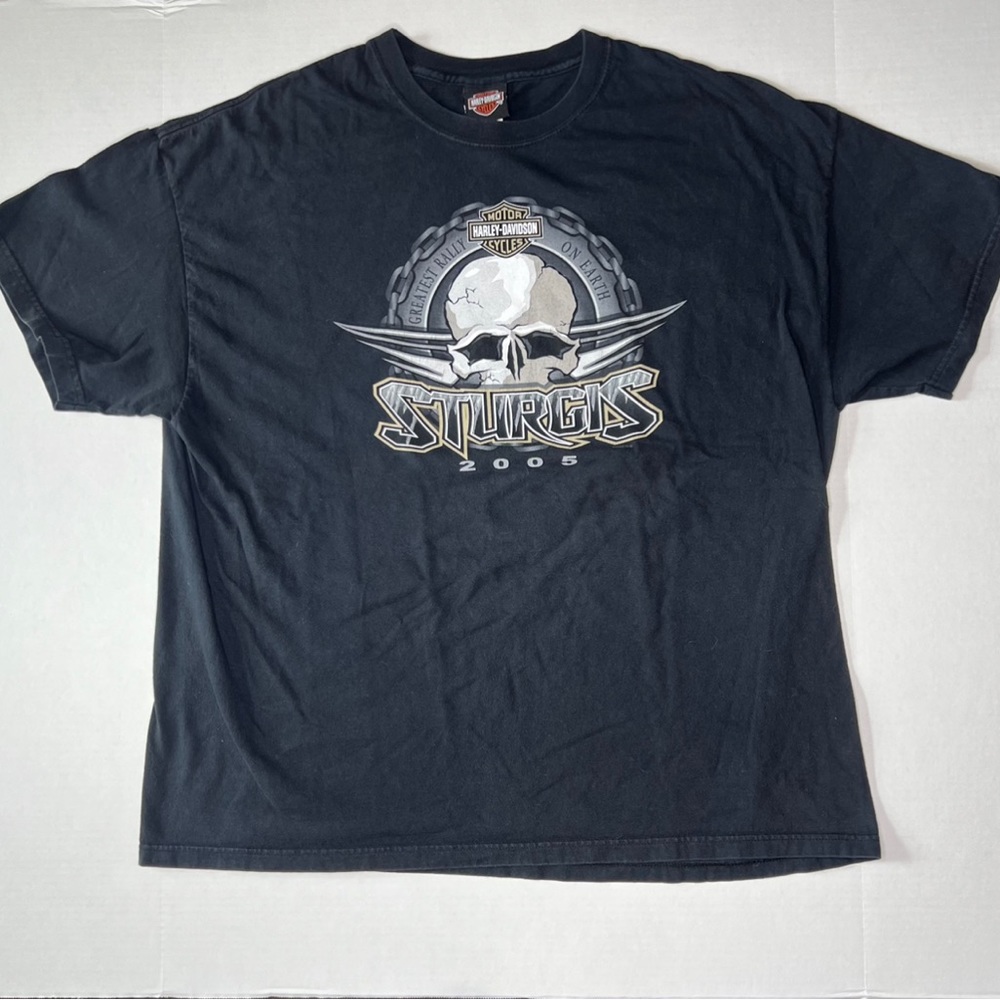 Harley Davison Crew Neck shirt sleeve T Shirt Size 2xl Sturgis 2005.